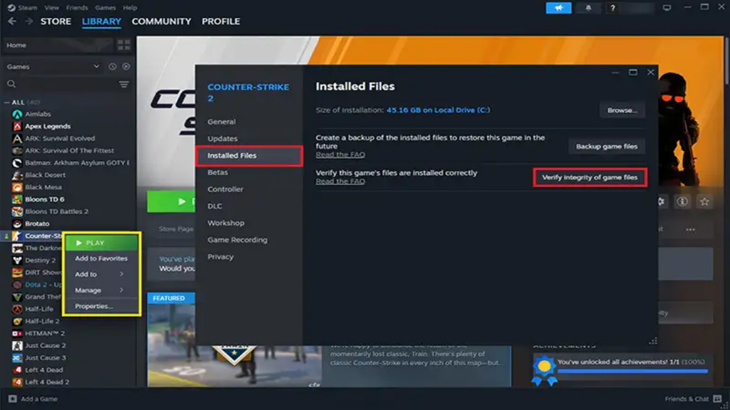 Verifying Valve server status