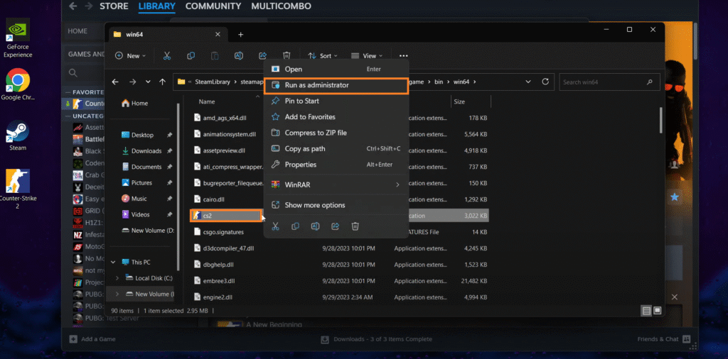 Run CS2 as an Administrator
