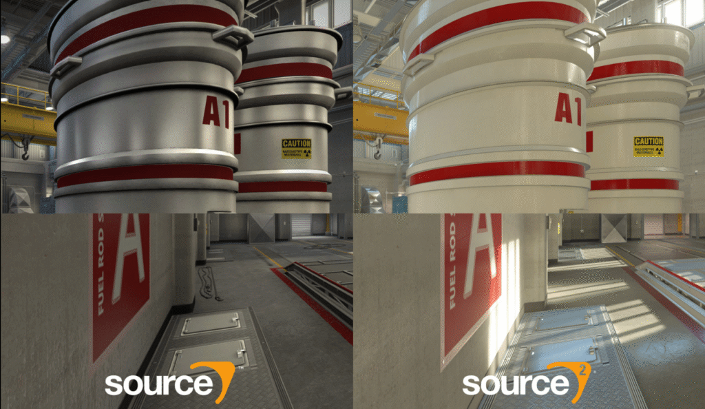 Comparision of Lighting in Source1 and Source2