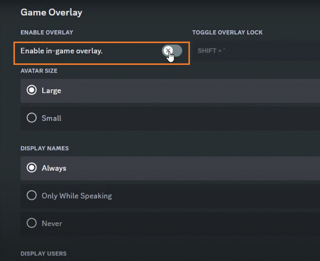 Disabling the Discord Overlay