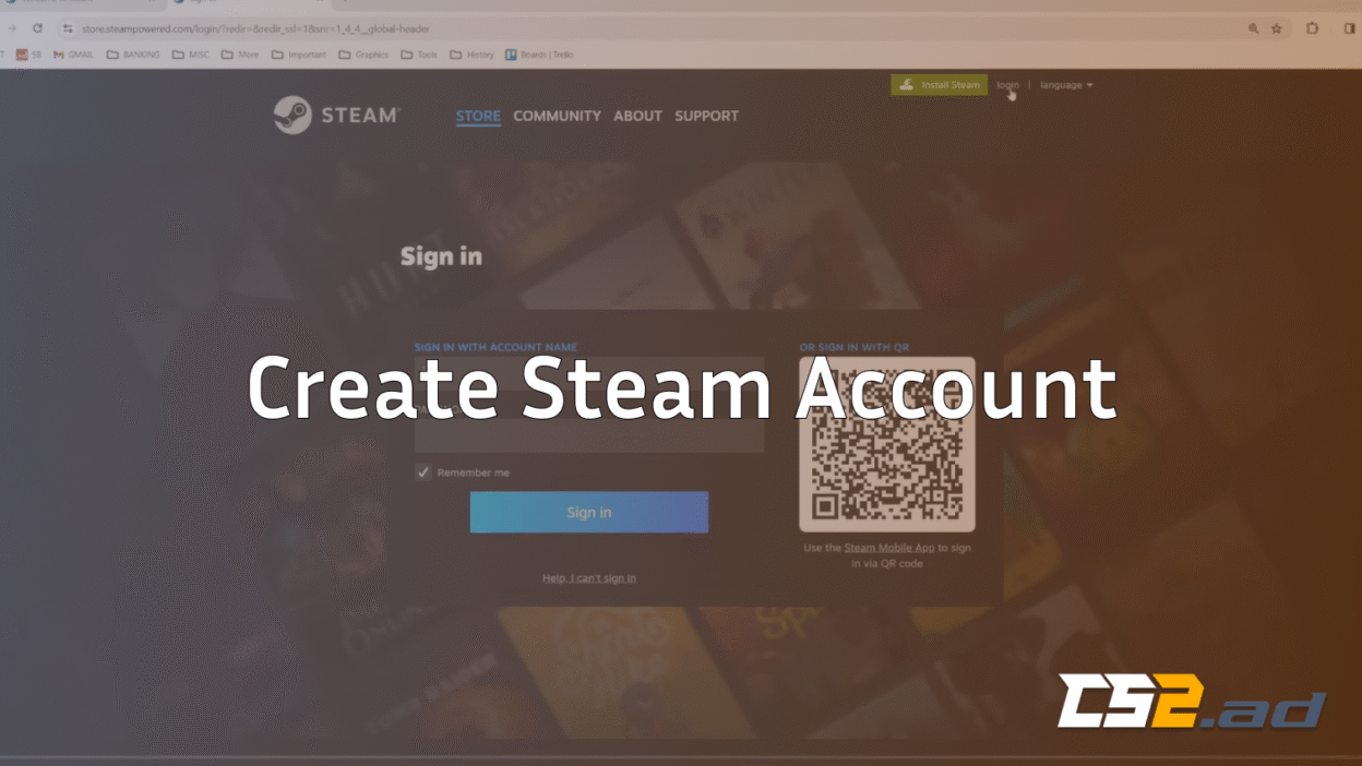 create steam account