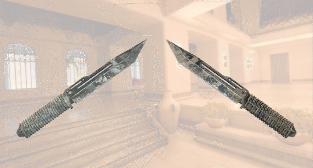 paracord knife Urban Masked and scorched battle scarred