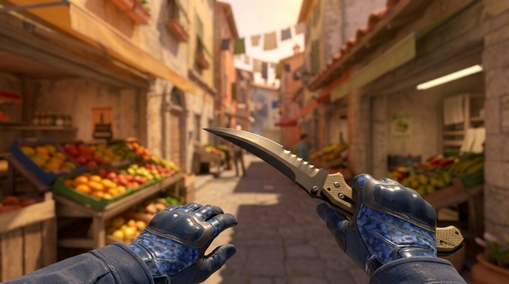 Blue Steel Flip Knife + Moto Gloves Polygon