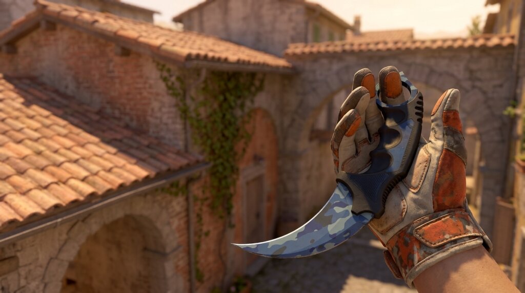 Bright Water Karambit + Moto Gloves  POW!